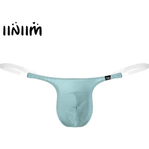 Lingerie Sexy Gay Panties Mens Transparent Elastic Waistband G-string Bulge Pouch Thong Low Waist T-back Bikini Bottom Underwear