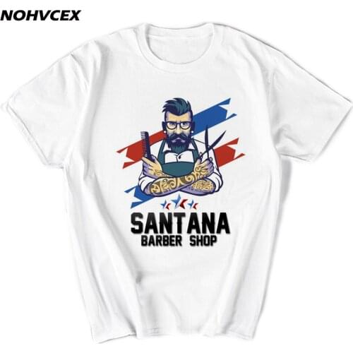 New Fashion T Shirt Cotton Crew Neck Short-Sleeve Printing Machine Barber Shop Barbers Tattoo Beard For Men