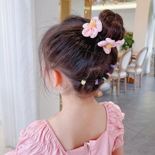 New Korean Children Flower Bow Originality Hairpins Updo Bun Girls Butterfly Hair Clips Colourfull Cute Lovely Hair Accessories