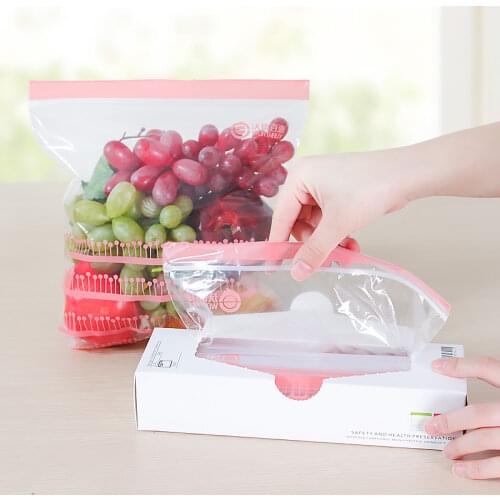 50 pcs/lot Reclosable Plastic Wrap Zipper Fresh Bags Fridge Freezing Food Storage Bags Preservation Travel Snack Organizer