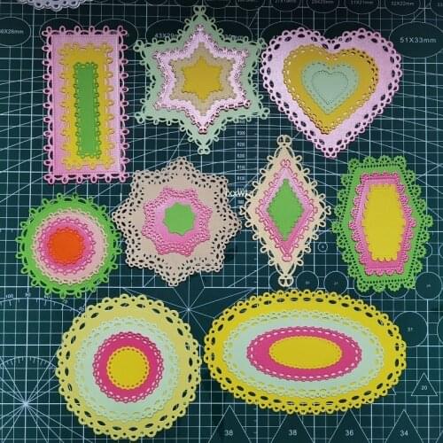Frames Square Card Curves Border Metal Cutting Dies for DIY Scrapbook Cutting Die Paper Cards Embossed Decorative Craft Die Cut