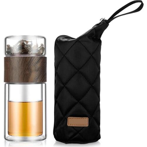 Glass Water Bottle Double Layers Tea Water Bottle Infuser Tumbler Drinkware Smart Bottle Tea Filter RERI889