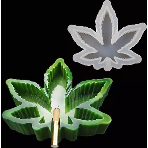 Maple Leaf DIY Craft Ashtray Storage Box Cup Pad Home Ornament Crystal Mirror Handmade UV Epoxy Resin Silicone Mold Decor Tool