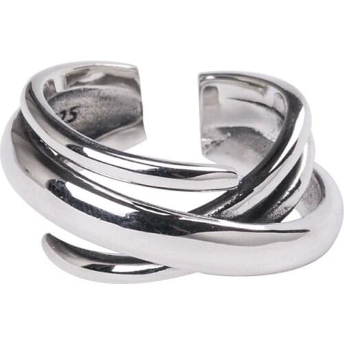 Ins Style Vintage Chain Rings for Women Men Lover Finger Ring Minimalist Jewelry Boho Wholesale