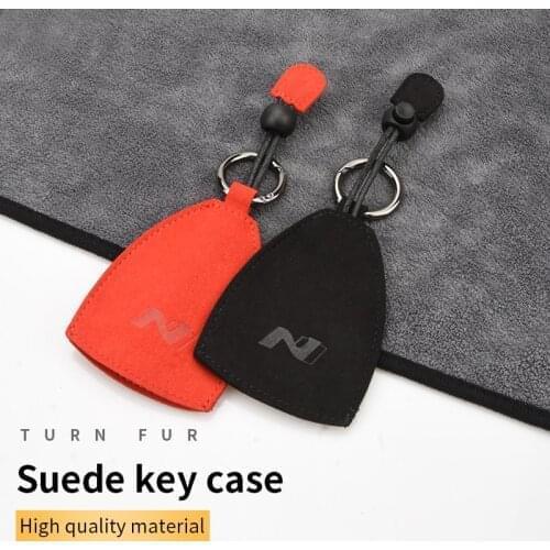 Suede Print N Logo Key Case Key Cover for Hyundai Verna Sonata Santa Fe HB20 Avante Creta I10 I20 IX20 I40 I35 Ix35 Kona IX30