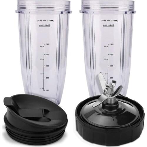 For Ninja Replacement Parts 7 Fins Extractor Blades and 24OZ Ninja Blender Cup with Sealing Lid,for Nutri Ninja Auto IQ