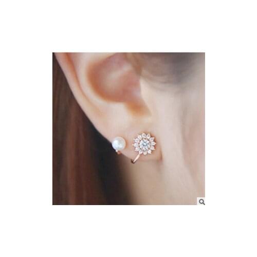 Earrings for Women Crystal Fashion Exquisite Snowflake Sweet Pearl Earrings Jewelry Wholesale
