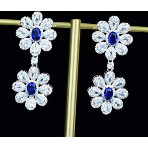 Fashion hot brand Pure 925 sterling silver flower earrings, for women to design luxury engagement wedding jewelry party earrings