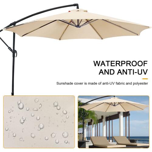 6.56 FT Patio Umbrella Outdoor Market Table Umbrella Top with 6 Ribs Polyester Replacement Canopy for Garden Lawn Deck Pool