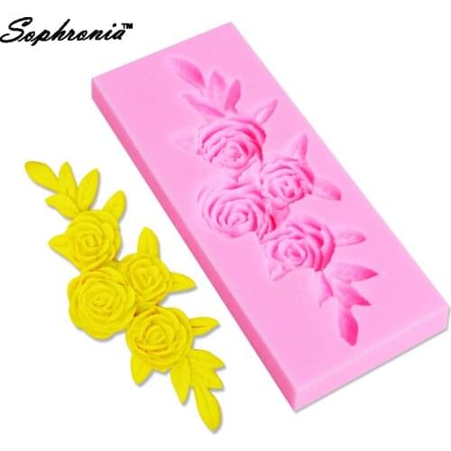 Sophronia 3D Rose Flower 1pcs UV Resin Silicone Mold Flowers Expoxy Charms Pendant For DIY Jewelry Making M038