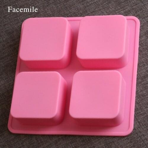 1 piece 4 Cuboid Square Shape Blocks Silicone Gift Fondant Soap Mould Cookie Chocolate Jelly Ice Pudding Mousses Mold 51096