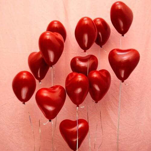 10 Inch Matt Heart Shaped Pomegranate Red Latex Balloon Double Layer Round Globos Lover Proposal Wedding Party Decors Supplies