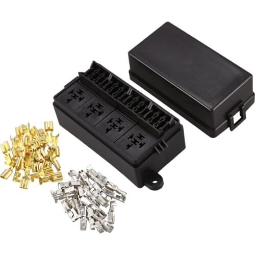 12 Way Blade Fuse Holder Box with Spade Terminals for Car Truck Trailer and Boat