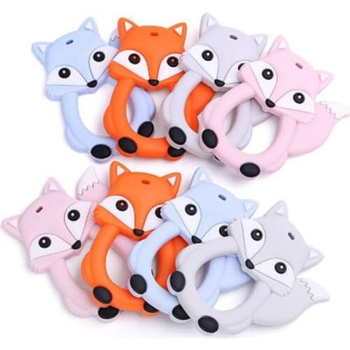 UXDXU Cute Fox Cartoon Silicone Ball Animal Stinkers 20 Pcs Bpa Food Grade Silicon Teething Teething Newborn Baby Biting Teeth