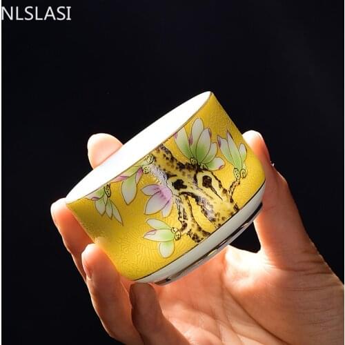 4pcs/lot ceramic cup small cup ceramic modern simple master tea set single household handmade white porcelain