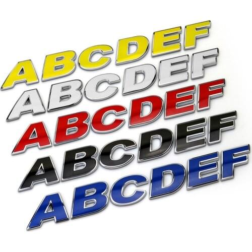 Car Sticker Emblem Badge Colorful Letter A-Z Number 0-9 3cm Height Metal 4 Colors Tuning Auto Motorcycle Car Styling Accessories