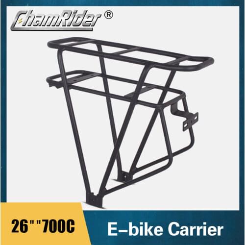 Bike Luggage Rack Double Layer Black 26inch 28inch 700C Bicycle Battery Rear Carrier Adjustable Duty Bike Hanger