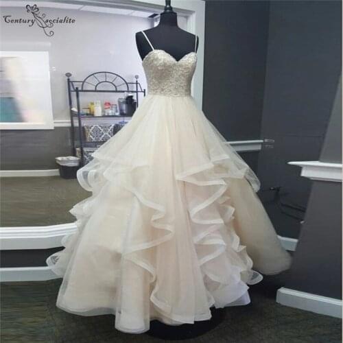 Ball Gown Wedding Dresses 2020 Lace Appliques Ruffles Corset Back Bridal Wedding Gowns Bride Dress Robe De Mariee