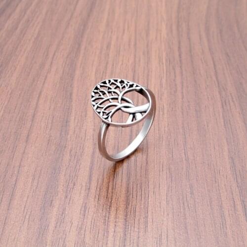 Free Shipping Punk 316L Stainless Steel Viking Tree Of Life Mens Ring Classic Plant High Quality Jewelry Gift