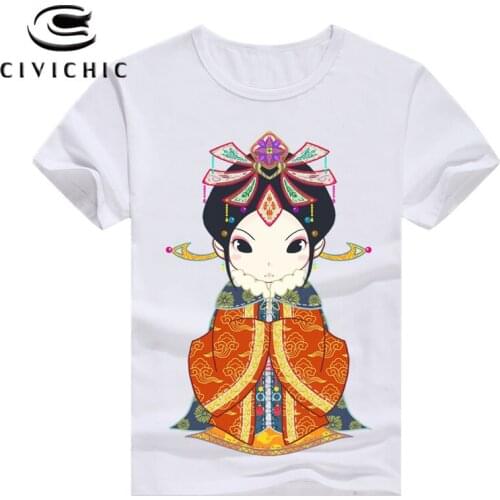 CIVI CHIC Oriental Ethnic Loose T Shirt Woman Chinese Style A Dream In Red Mansions Printed Tops Tee Man Plus Size Tshirt WST131