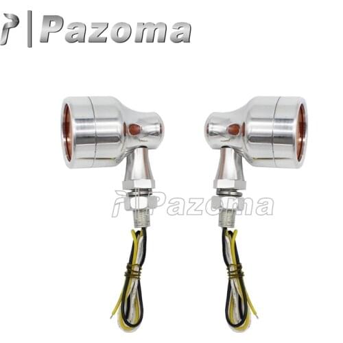 CNC Aluminum Motorbike Motorcycle Amber Turn Signal Lights LED Indicator for Honda Kawasaki Harley Chopper Bobber