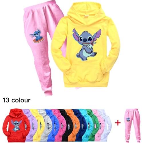 Disney Stitch Spring Autumn Hot Sale Kids Boys Girls Hoodie with Pocket Clothing Hoodies Boys Girl Sweatshirts T-shirt Hoodied