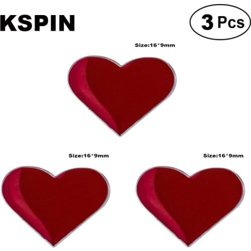 Red Heart Lapel Pin Brooches Pins Flag badge Brooch Badges