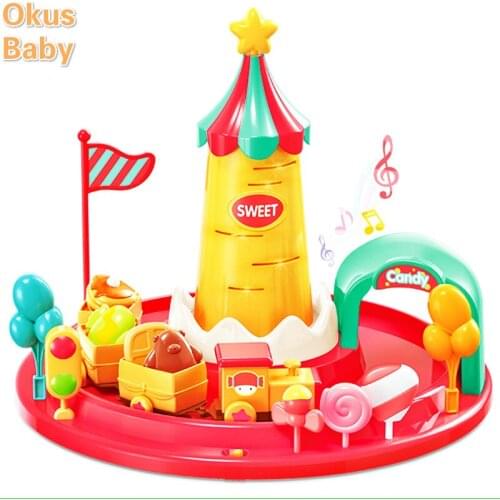 2019 Newest Candy Paradise Railway Train Passing Home Toys Electric Track Toys Gifts for Boys and Girls