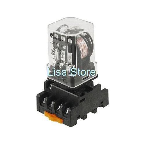AC 380V Coil Voltage 10A 3PDT Electronmagnetic Power Relay w Socket Base