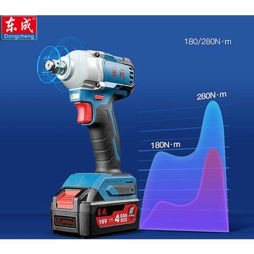 2019 New 280N.m Rechargeable Brushless Impact Wrench 1/2" Cordless Woodworking Electric Wrench 18V, 4.0Ah, M12-M16 Impact Wrench