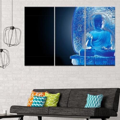 Canvas Painting Disaster-defying Yanshou Pharmacist Buddha3 Pieces Wall Art Painting Modular Wallpapers Poster Print Home Decor