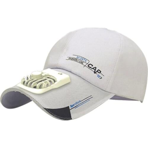 Women Men Summer USB Charging Cooling Fan Baseball Cap Outdoor Golf Sunscreen Letters Printed 2 Speed Adjustable Peaked Hat