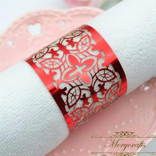 First communion Customized gold metallic Laser Cut Cross napkin rings for wedding party decoration