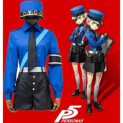 Persona 5 Caroline and Justine Twin Prison Wardens Cosplay Costume Adult Halloween Unisex Police Women Sheriff Uniforms Suit
