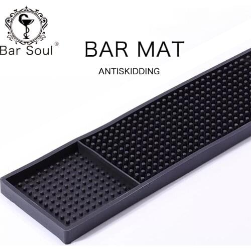 Bar Soul Strip Shaped Bar Mats Waterproof Rubber Mat Glass Coaster Tool Mat Placemat Filter Water Bartender Tools