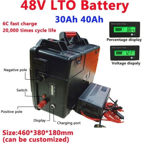 Golf cart LTO 48V 30Ah 40Ah Lithium Titanate Battery Pack 2.4v cell for Forklift Tricycle Solar system+5A charger