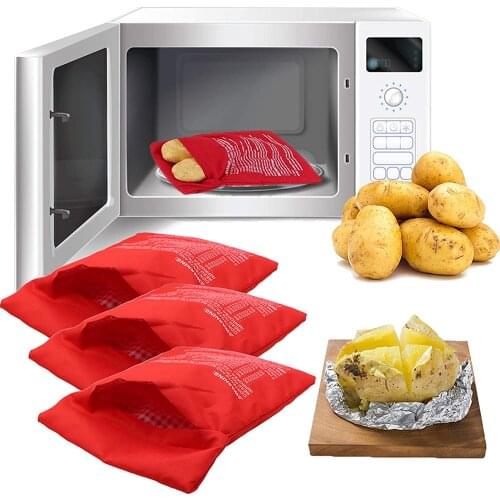 Microwave Potato Bag Kitchen Tool Reusable Express Cooker Pocket Washable Fabric Fast baking Pouch
