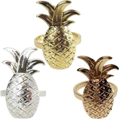 Metal Pineapple Dinner Napkin Rings Holders for Hotel Restaurant Tabletop Decoration Wedding Party Supplies