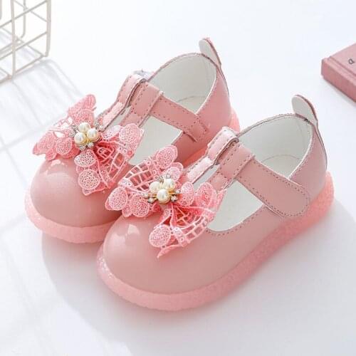 Fashion Children Casual Shoes Flat Shoes Kids Girls Wedding Shoes Princess Leather Soft Shoes Girls Party Shoes Size 23-32
