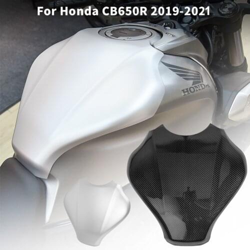 Motorcycle Gas Fuel Oil Tank Cover Protector Guard Fairing Carbon Fiber For HONDA CB650R 2019 2020 2021 CB 650R Accessories Moto