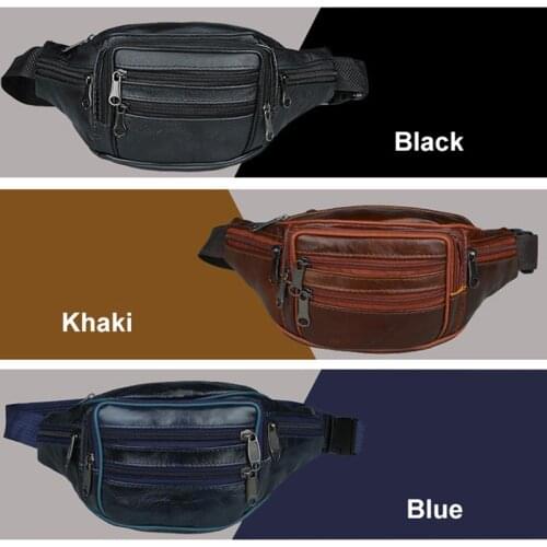 KUBUG Men Waist Bag Leather Handbag