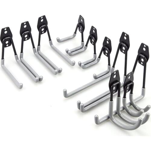 10pcs/kit Garage Heavy Duty Iron Hooks 40Lbs Wall Mounted w/screws U/J Sturdy Hanger Chair/Bike/Ladder Black/Gray/Orange Kitchen