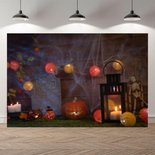 Neoback Halloween Spooky Night Party Light Decoration Photography Baby Background Photographic Backdrop For Photo Studio Shoot