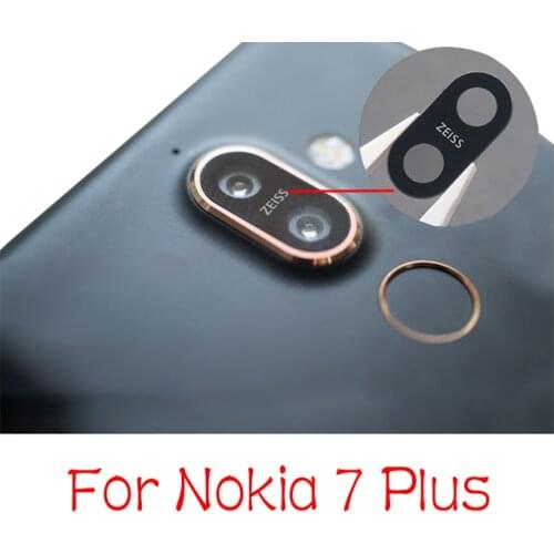 New For nokia 7 plus 7+ Back Rear Camera Glass Lens with Sticker Replacement Part