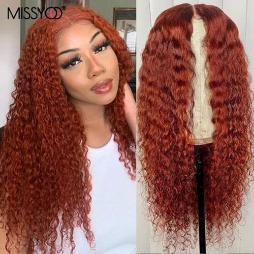 Orange Ginger Lace Front Wig 350 Ombre Curly Human Hair Wig 13X4X1 Middle Lace Part Wig Colored Human Hair Wigs for Black Women