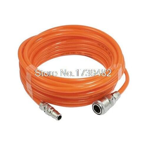8mm x 5mm Polyurethane PU Air Compressor Hose Tube Orange Red 10M 32.8Ft