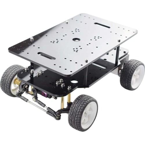 4wd RC Car Ackerman Steering ROS Chassis PID Control with Servo 2pcs DC 12V Motor with Encoder for Arduino DIY STEM Toy Kit