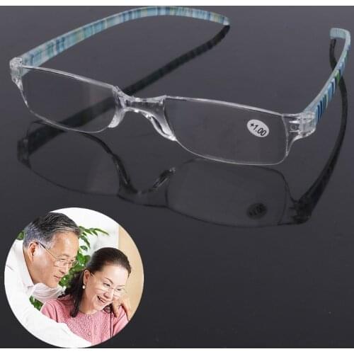 Unisex Striped Reading Glasses Resin Clear Lens Presbyopia Eyeglasses +1.0~+4.0