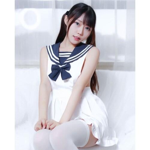 Sailor Navy Style Backless Apron Dress Sexy Cute Bow Dress Cosplay Exotic Apparel
