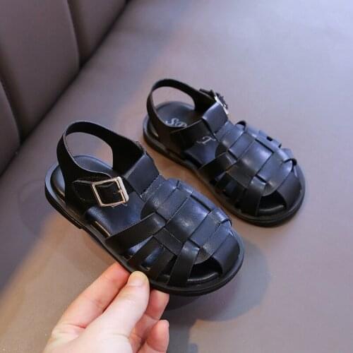 2021 Toddler Kids Summer Beach Shoes Boys Girl Sandal For Fashion Cut-Outs Flat Children Baby Little Girl Shoes 1 2 3 4 5 6 Year